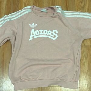 Kids pink and white adidas sweater